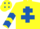 Yellow, Royal Blue Cross of Lorraine, chevrons on sleeves, diamonds on cap
