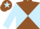 Brown and Light Blue diabolo, Light Blue sleeves, Brown cap, Light Blue star