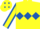 Yellow, Royal Blue triple diamond, Yellow sleeves, Royal Blue seams, Yellow cap, Royal Blue diamonds