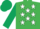 EMERALD GREEN, white stars, dark green sleeves & cap