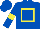 ROYAL BLUE, yellow hollow box, yellow armlet, royal blue cap
