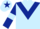 Light Blue, Dark Blue chevron, Dark Blue sleeves, Light Blue armlets, Light Blue cap, Dark Blue star