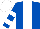 Royal Blue, White stripe, hooped sleeves, White cap