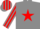 GREY, red star, striped sleeves & cap