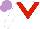WHITE, red chevron, mauve cap