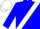 Blue, white sash, white cap