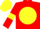 Red, Yellow disc, armlets and cap
