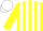 Yellow and White stripes, Yellow sleeves, White cap