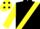 Black, Yellow sash and sleeves, Yellow cap, Black spots