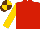 RED, GOLD sleeves, BROWN and GOLD quartered cap