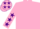 PINK, purple stars on sleeves, purple stars on cap