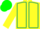 YELLOW, emerald green seams, green cap