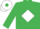 EMERALD GREEN, white diamond, white cap, emerald green diamond