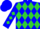 BLUE, Lime Green Diamonds