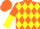 Orange and Yellow diamonds, halved sleeves