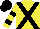 Yellow, Black cross belts, hooped sleeves, Black cap