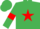 Emerald green, red star and armlets