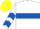 White, royal blue hoop, chevrons on sleeves, yellow cap