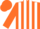 Orange, white stripes, orange cap