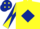 Yellow, Dark Blue diamond, diabolo on sleeves, Dark Blue cap, Yellow Diamonds
