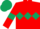 Red, Dark Green triple diamond, armlets and cap
