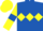 Royal Blue, Yellow triple diamond, Yellow sleeves, Royal Blue armlets, Yellow cap