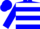BLUE, white hoops, blue cap
