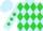 Light Blue, Lime Green Diamonds