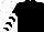 Black, White chevrons on sleeves, White cap