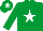 Emerald Green, White star and star on cap