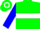 Green, White Hoop, Blue Sleeves
