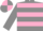 Grey, Pink hoops, quartered cap