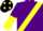 Purple, Yellow sash, halved sleeves, Black cap, Yellow spots