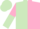Light Green and Pink (halved), sleeves reversed, Light Green cap
