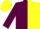 MAROON & YELLOW HALVED, yellow cap