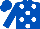Royal Blue, White spots