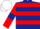 Dark Blue, Red hoops, Red sleeves, Dark Blue armlets, White cap