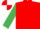 RED, emerald green sleeves, red & white quartered cap