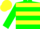 GREEN & yellow hoops,yellow cap