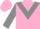 PINK, grey chevron & sleeves, pink cap
