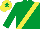 EMERALD GREEN, yellow sash, yellow cap, emerald green star