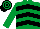 EMERALD GREEN & BLACK CHEVRONS, emerald green sleeves, hooped cap