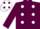 MAROON, white spots, white cap, maroon spots