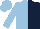 LIGHT BLUE & DARK BLUE HALVED, light blue sleeves & cap