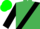 EMERALD GREEN, black sash & sleeves, green cap