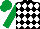Black and White diamonds, Emerald Green sleeves and cap