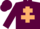 Maroon, Beige Cross of Lorraine