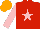 Red, Pink star and sleeves, Orange cap