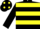 BLACK & YELLOW HOOPS, black cap, yellow spots