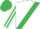 WHITE, EMERALD GREEN sash, striped sleeves, EMERALD GREEN cap